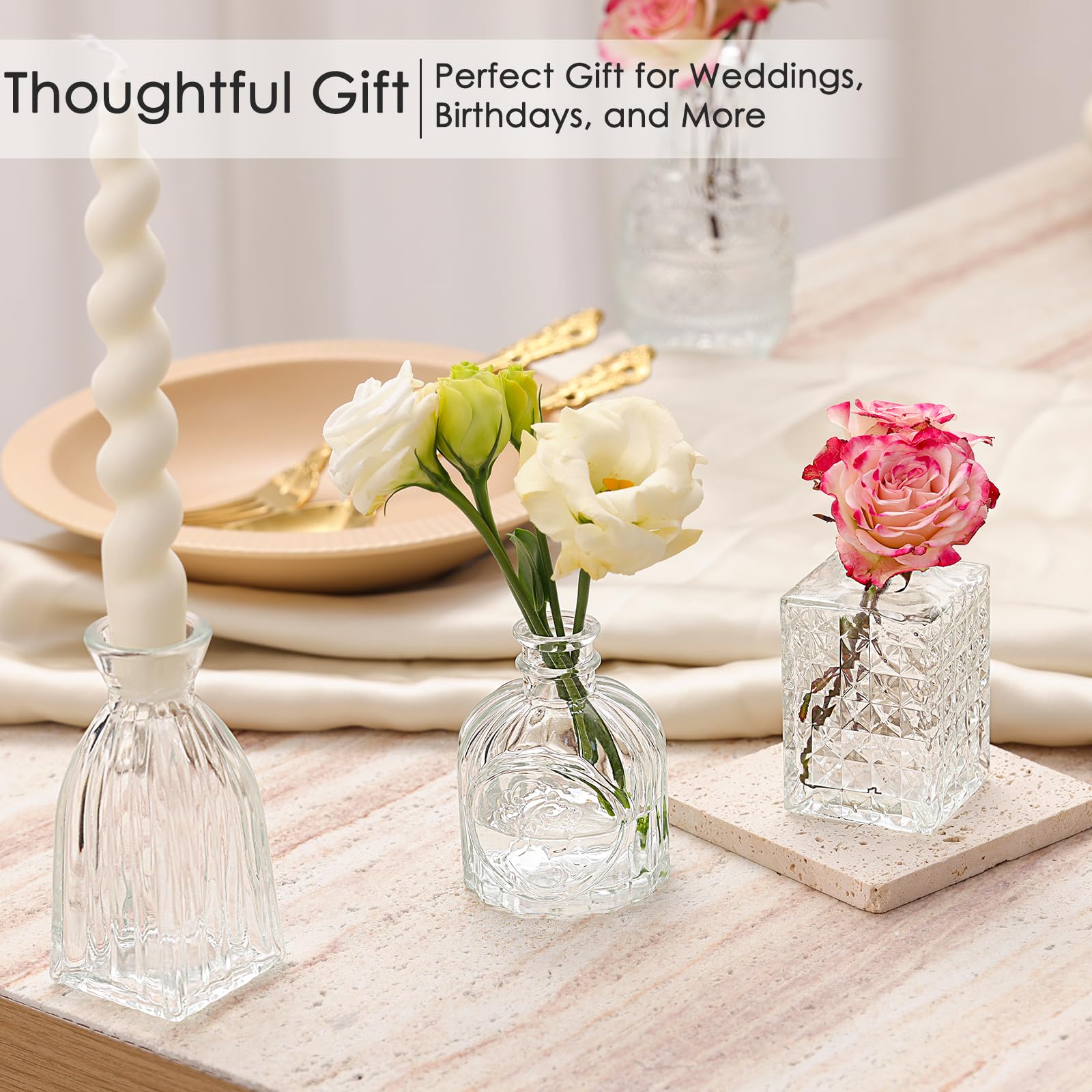 AmeLeis gift-ready mini vases enhance any room decor.