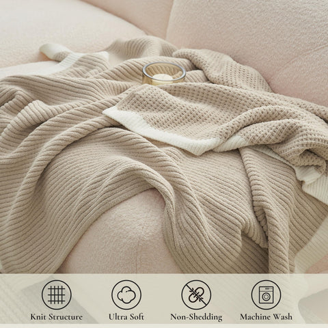Amélie Home chenille throw reversible texture adds versatile decor flair.