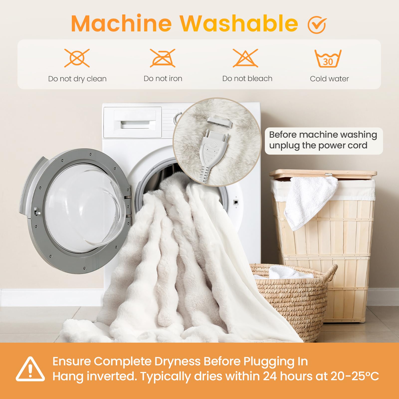 Machine washable Amélie Home blanket for easy care after use