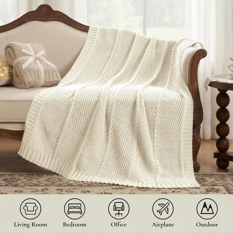 Amélie Home knit throw blanket french-inspired-design brings timeless charm to any room.