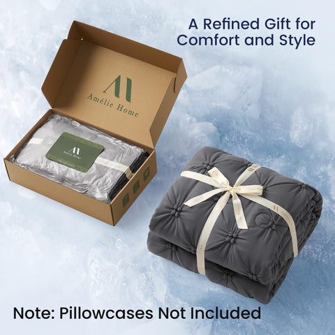 Amélie Home machine washable cooling comforter preserves softness after washes.