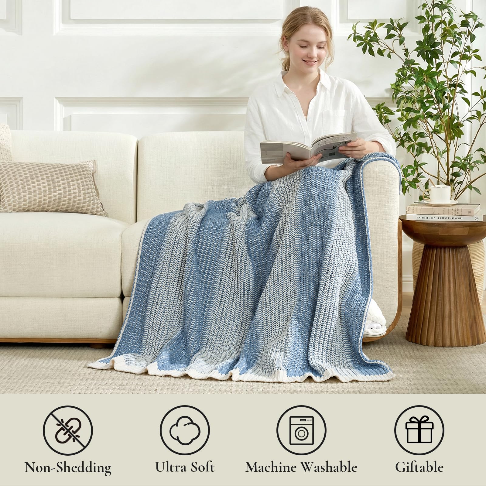 Amélie Home throw draped over a couch showing versatile styling