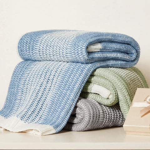 Amélie Home gift-ready chenille throw suitable for gifting