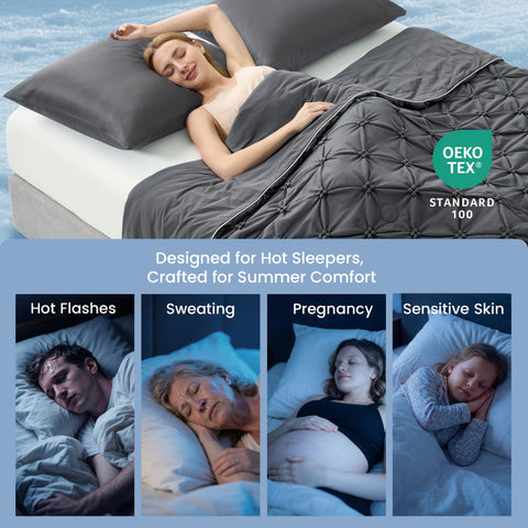 Amélie Home Y-shaped fiber enhances heat dispersion and moisture wicking for dry nights.
