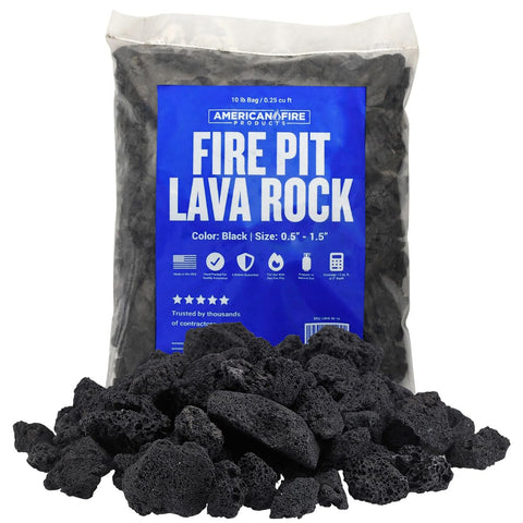 American Fireglass lava rock bag for fire pits adds durable texture