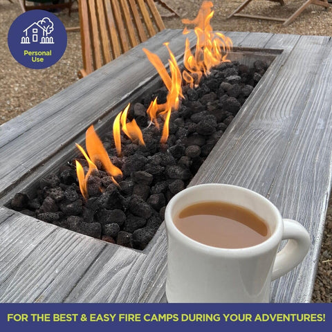 American Fireglass lava rock outdoor decor pairs with fire glass for landscape accents