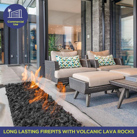 American Fireglass lava rock planters provides natural filler for containers