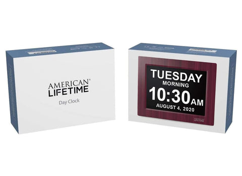 American Lifetime Day Clock offers 5 customizable alarms for reminders.