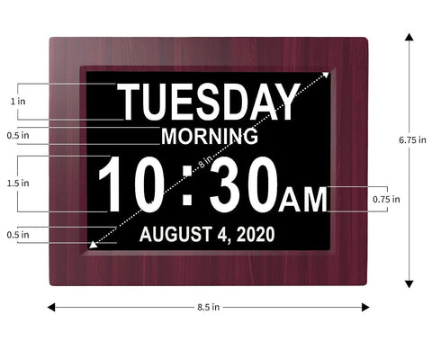 American Lifetime Day Clock auto-dimming display adapts to room lighting.