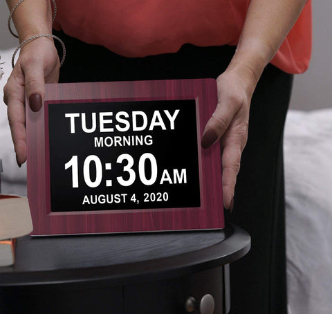 American Lifetime Day Clock eight-inch display clearly shows time, date, and day.