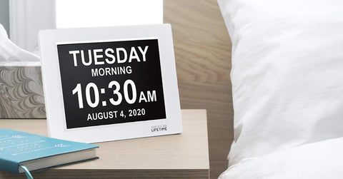 American Lifetime dementia clock with customizable alarms for daily reminders