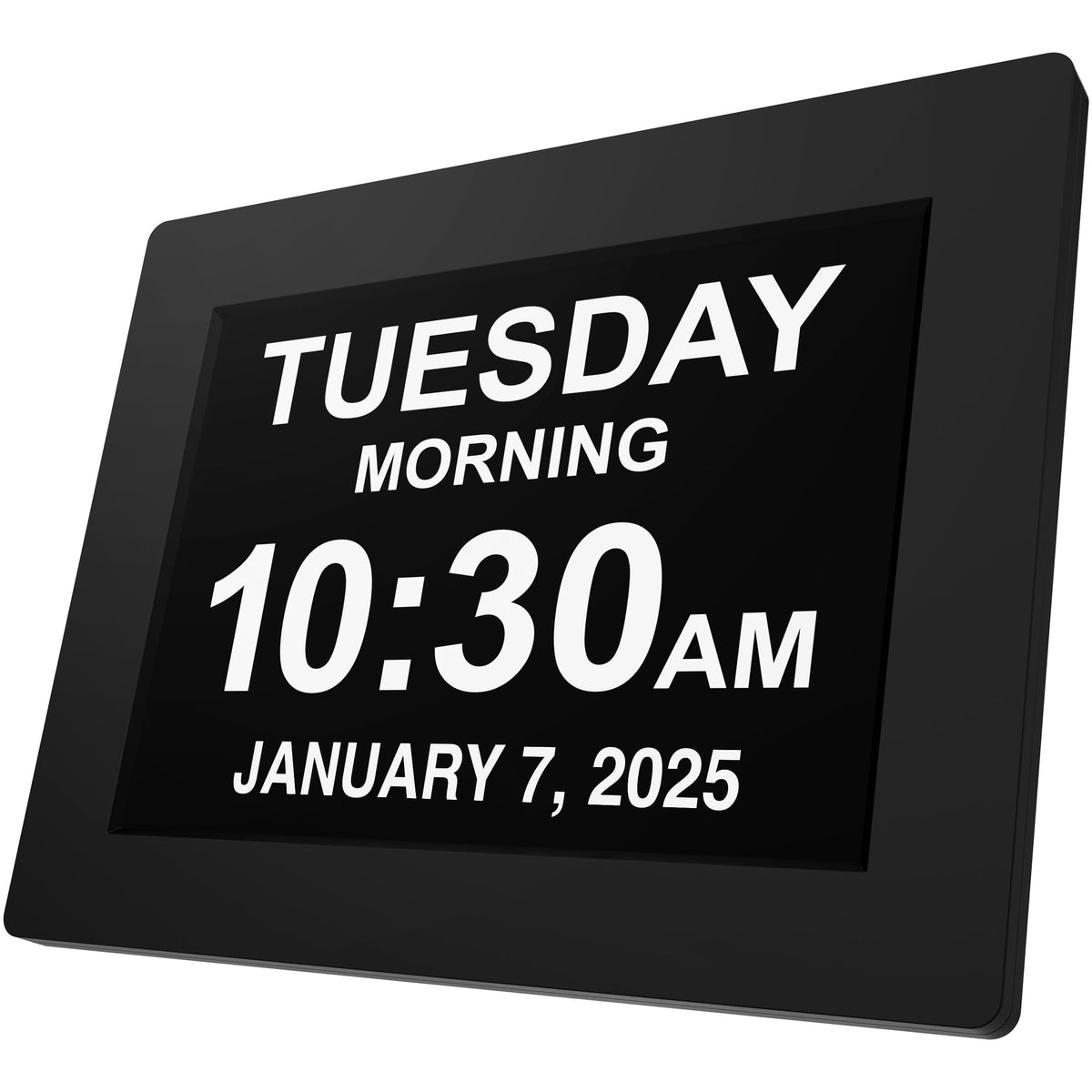 American Lifetime large 8-inch black digital clock clearly displays time for seniors.