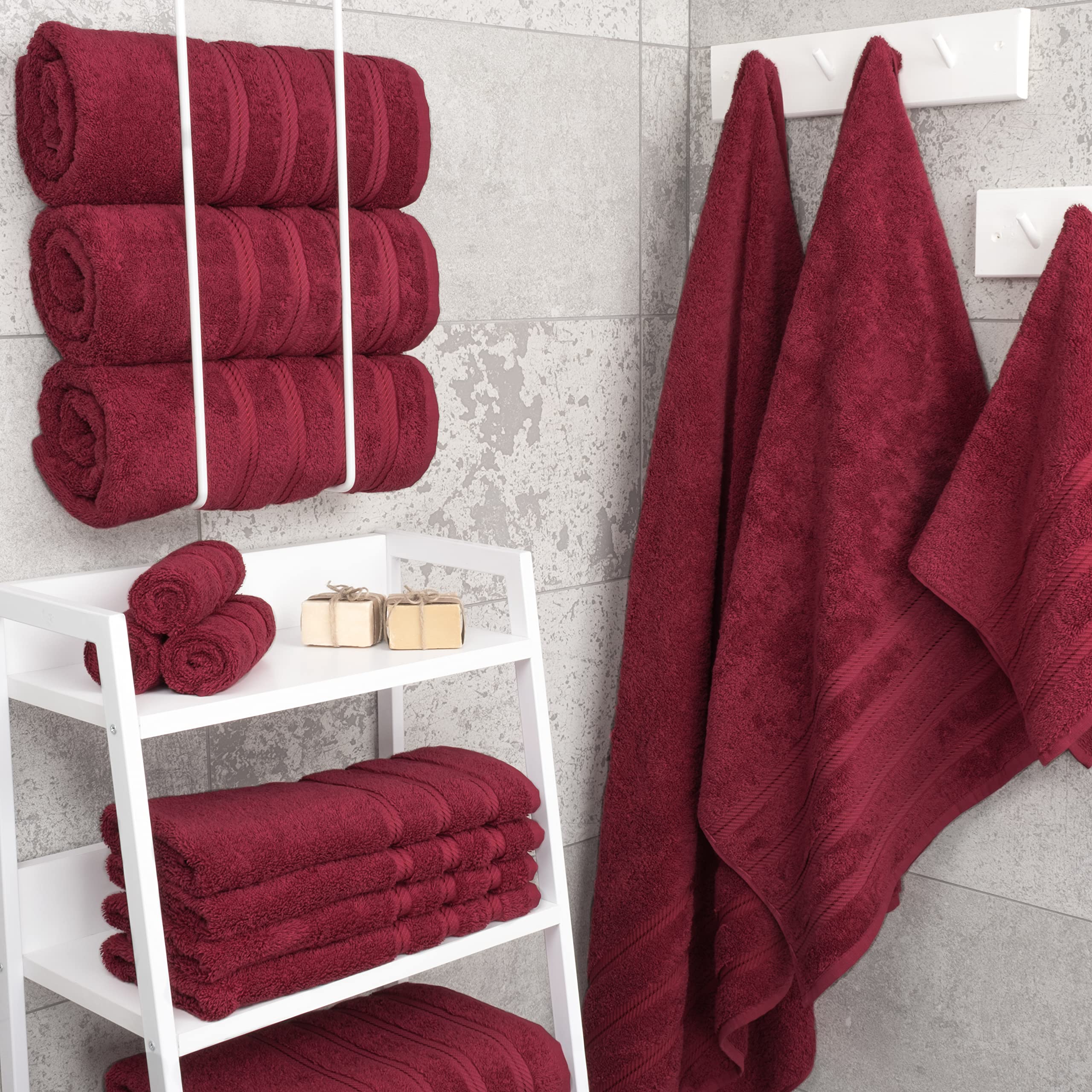 American Soft Linen 600gsm Turkish cotton towels display in closeup