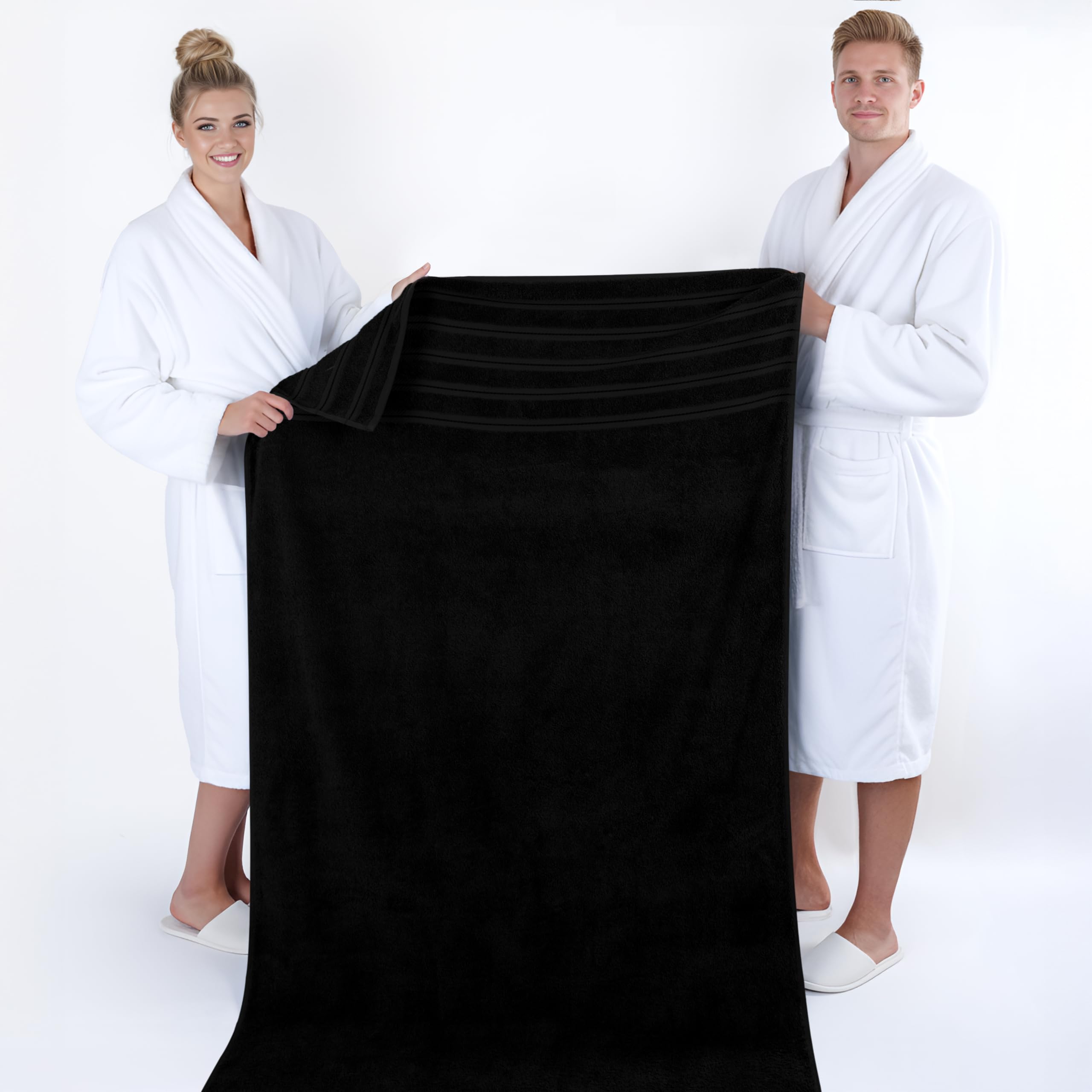 American Soft Linen black towel adds sleek look to any bath