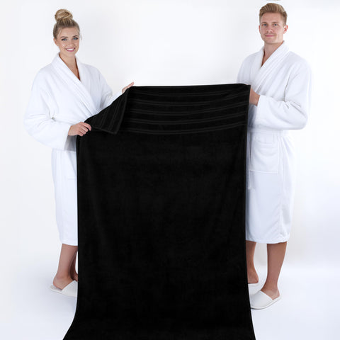 American Soft Linen black towel adds sleek look to any bath