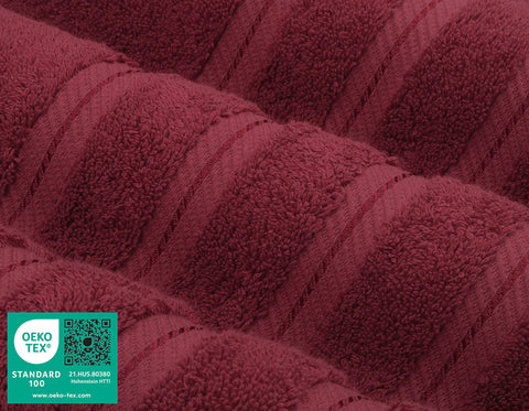 American Soft Linen Bordeaux red towel texture closeup showing dense weave