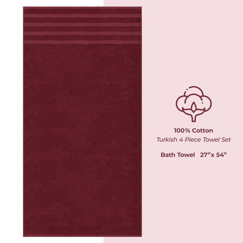 American Soft Linen Bordeaux red towels hanging display in bathroom