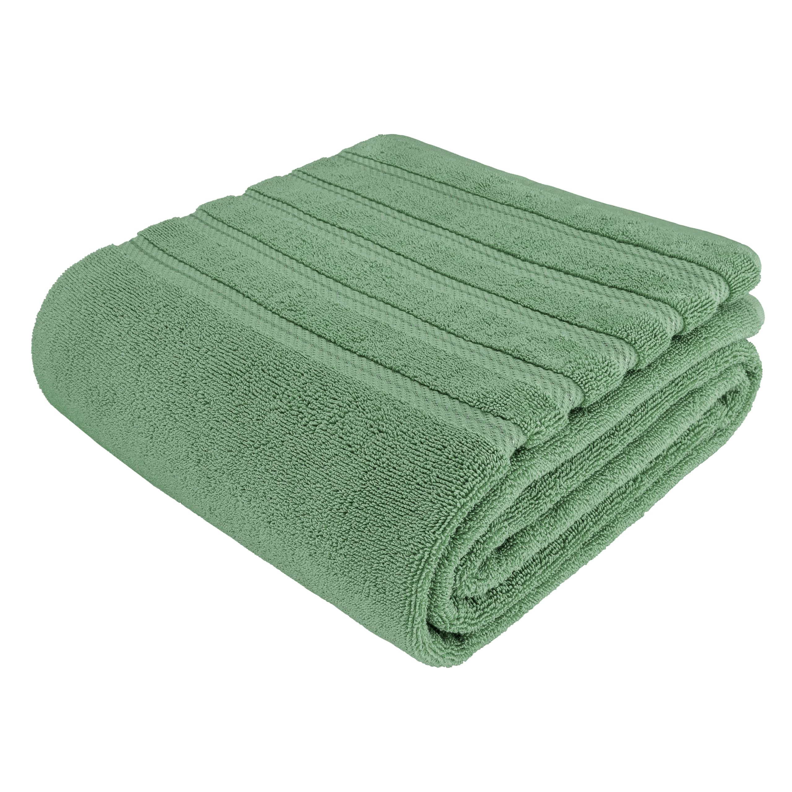 American Soft Linen sage-green towel color variance notice reflecting lighting differences.