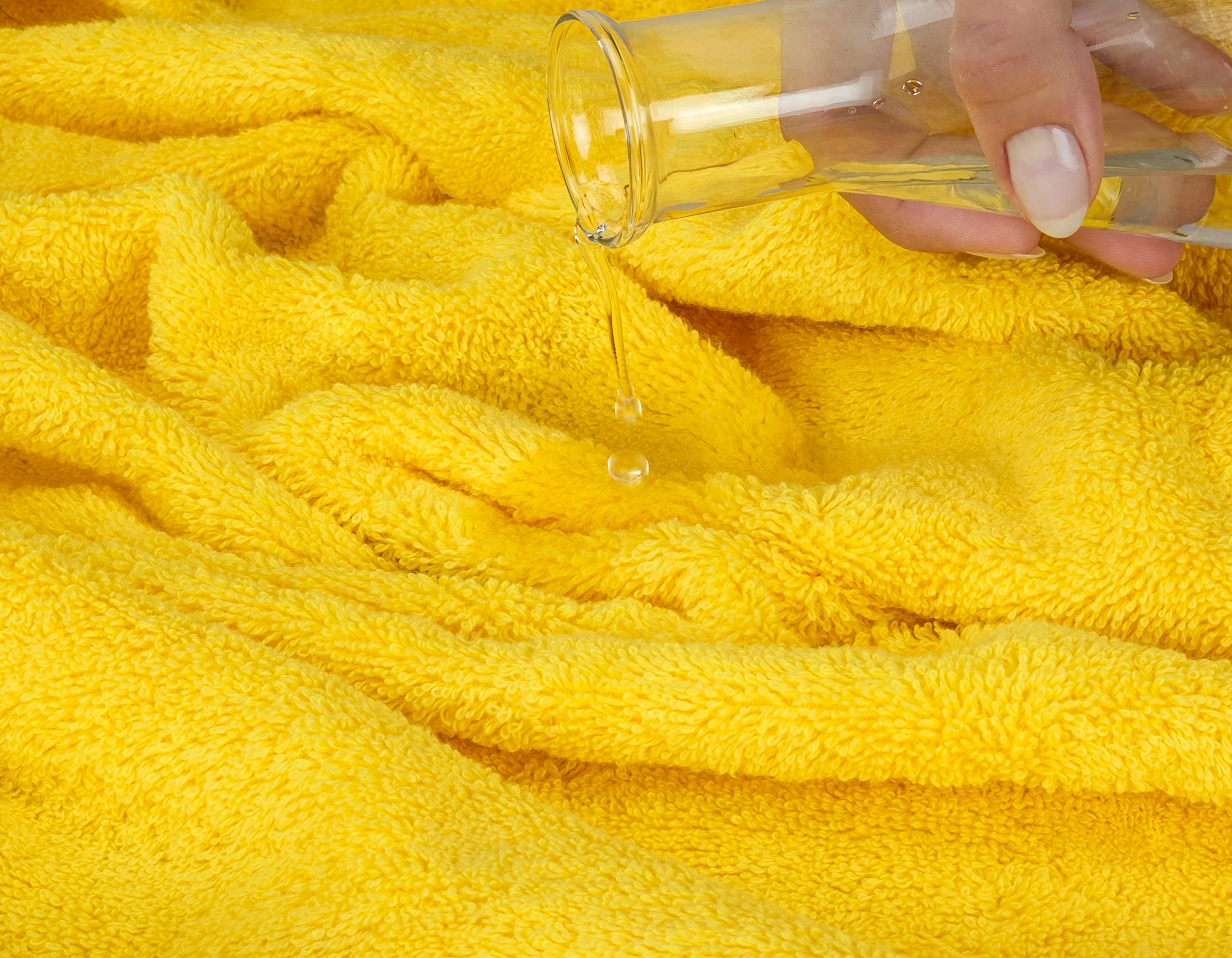 American Soft Linen yellow towels color may vary in real life.