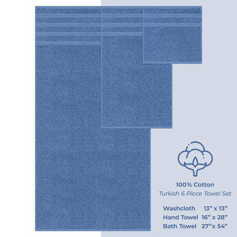 American Soft Linen electric blue towel set folded neatly for a spa-like bathroom.