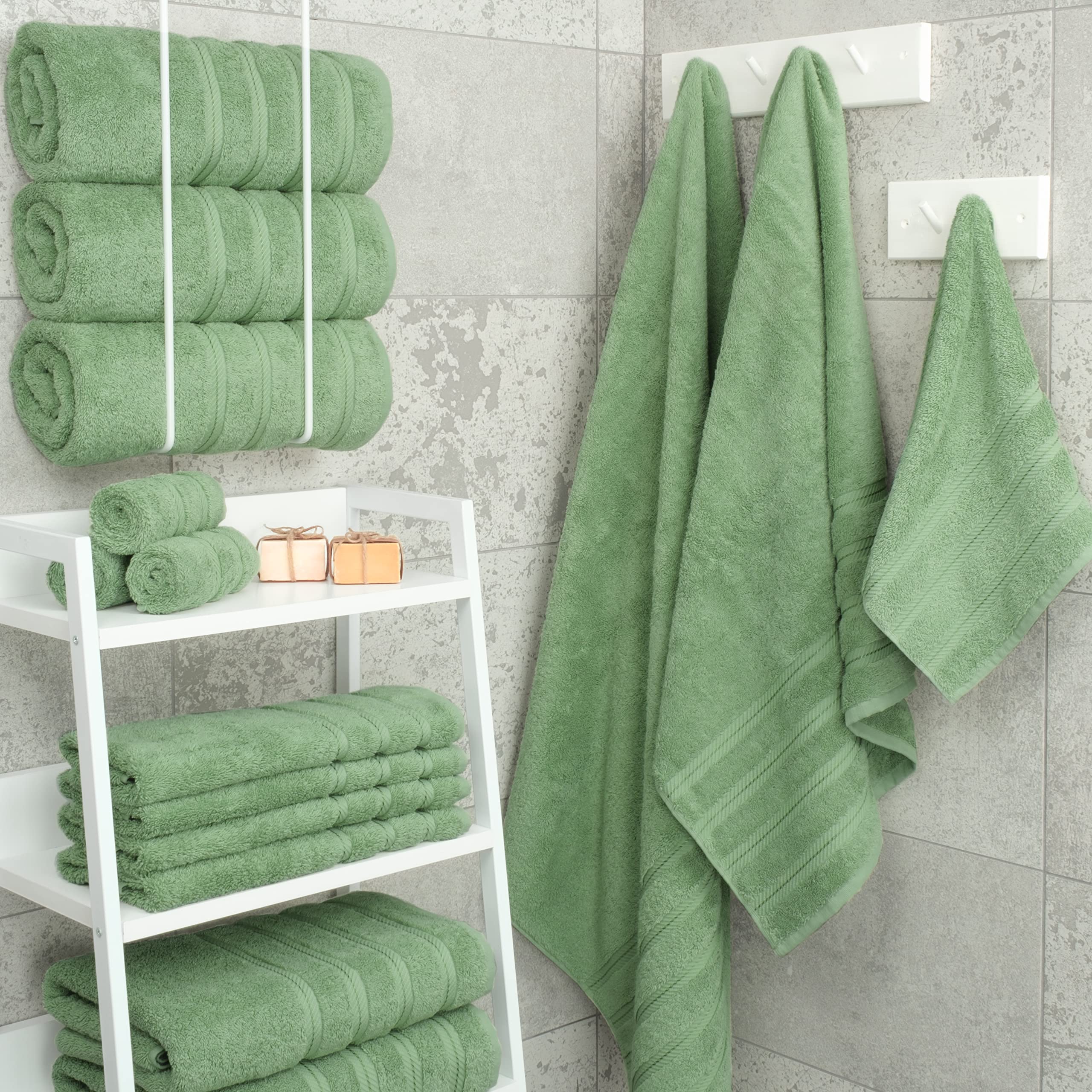 American Soft Linen four-piece towel set close-up texture for everyday comfort