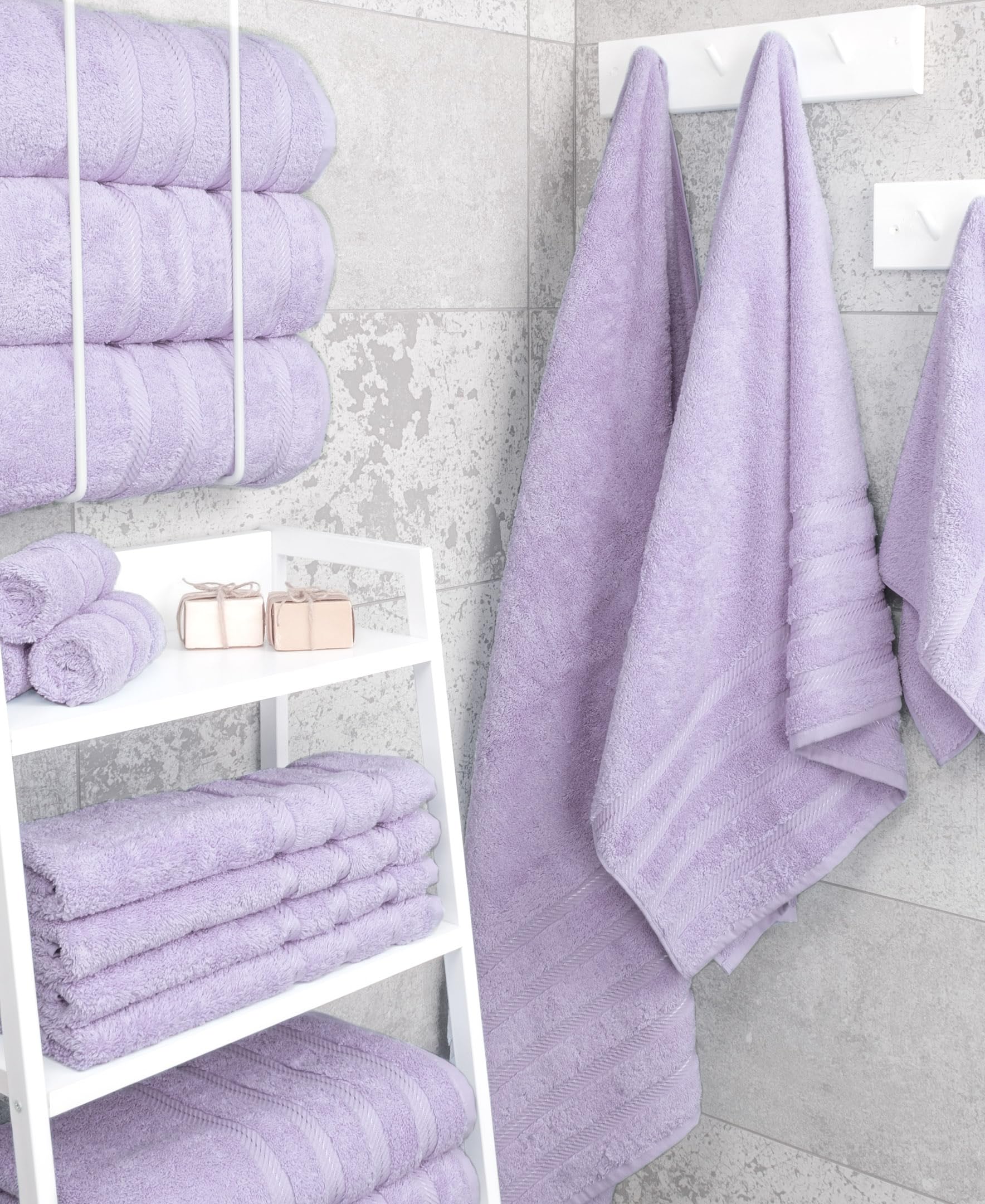 American Soft Linen 4-piece towels 27x54 inches laid flat for home use.