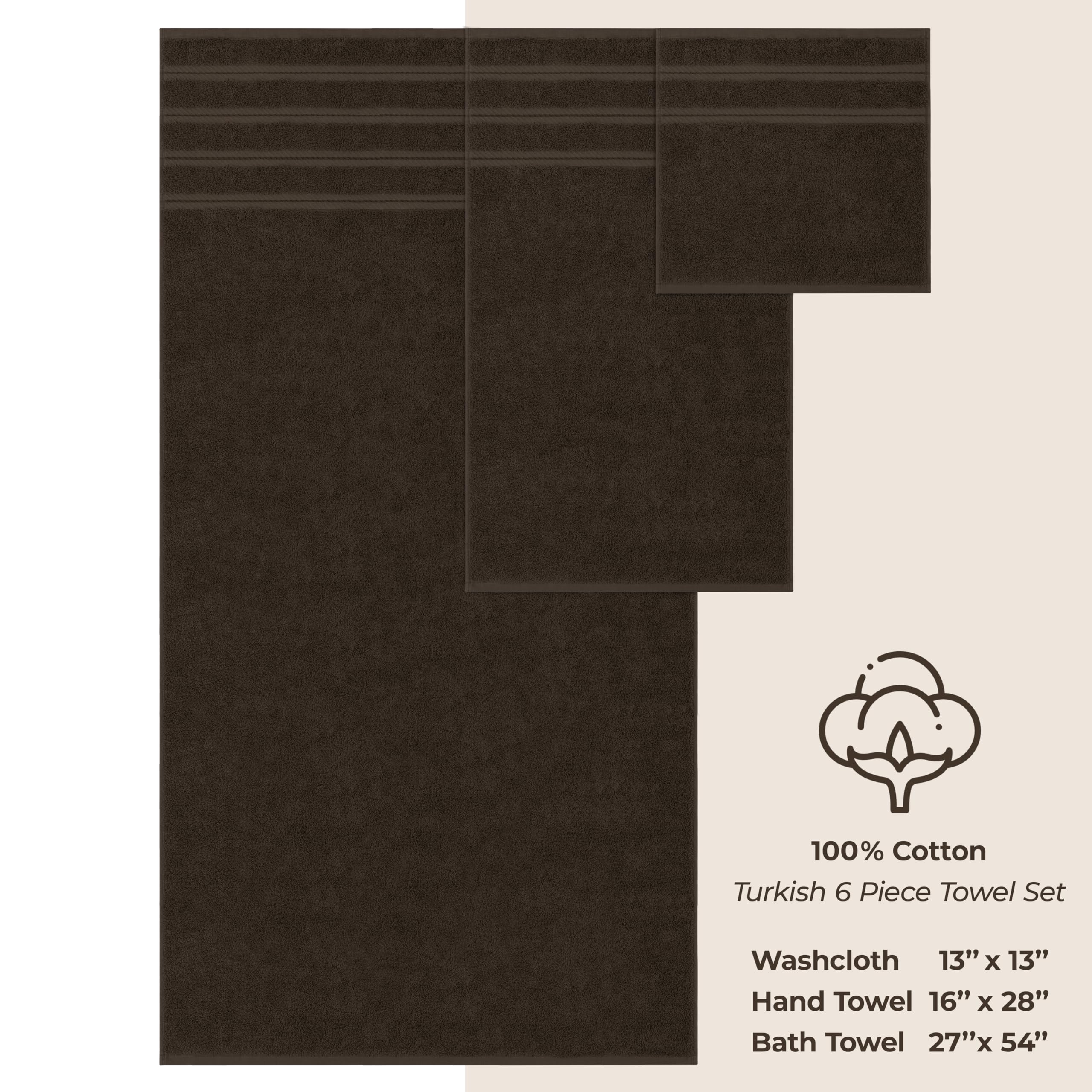 American Soft Linen Luxury 6-Piece Towel Set 600gsm towels offering plush absorbency