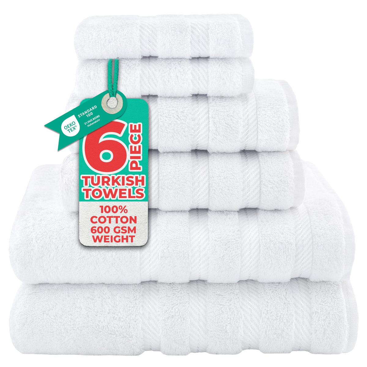 American Soft Linen luxury bath towel set, full-size 27x54 inches for quick absorbency.