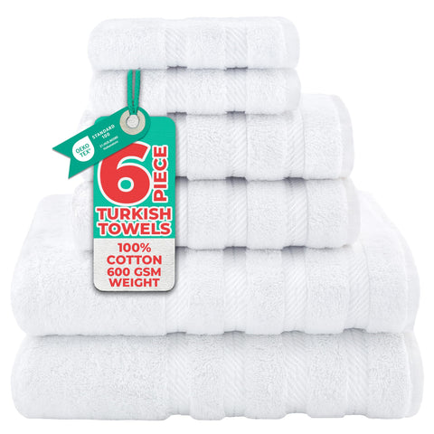 American Soft Linen luxury bath towel set, full-size 27x54 inches for quick absorbency.