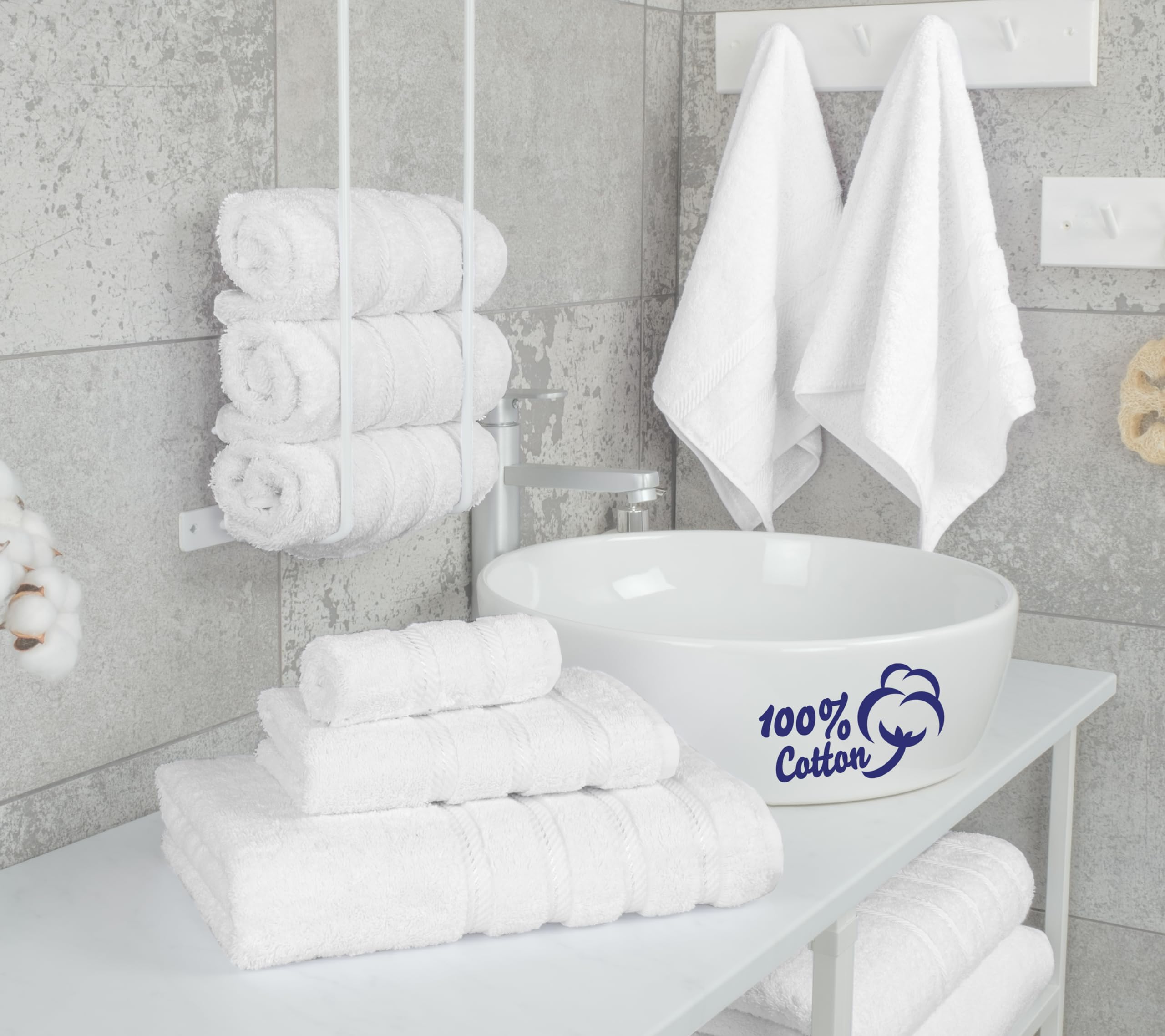 American Soft Linen towel close-up reveals plush texture and 600 GSM heft.