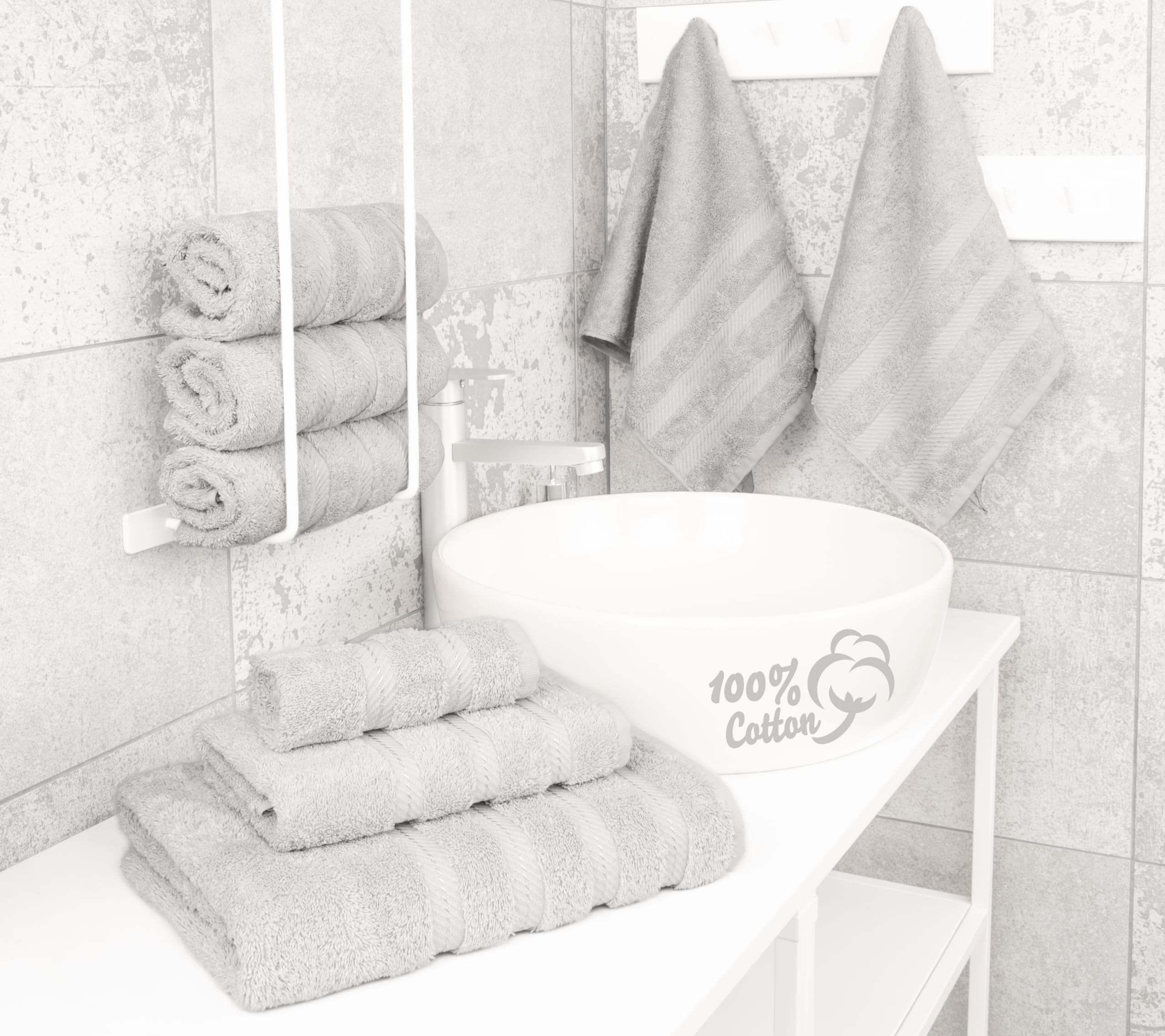 American Soft Linen bath towels close-up texture shows thick 600 GSM weave.