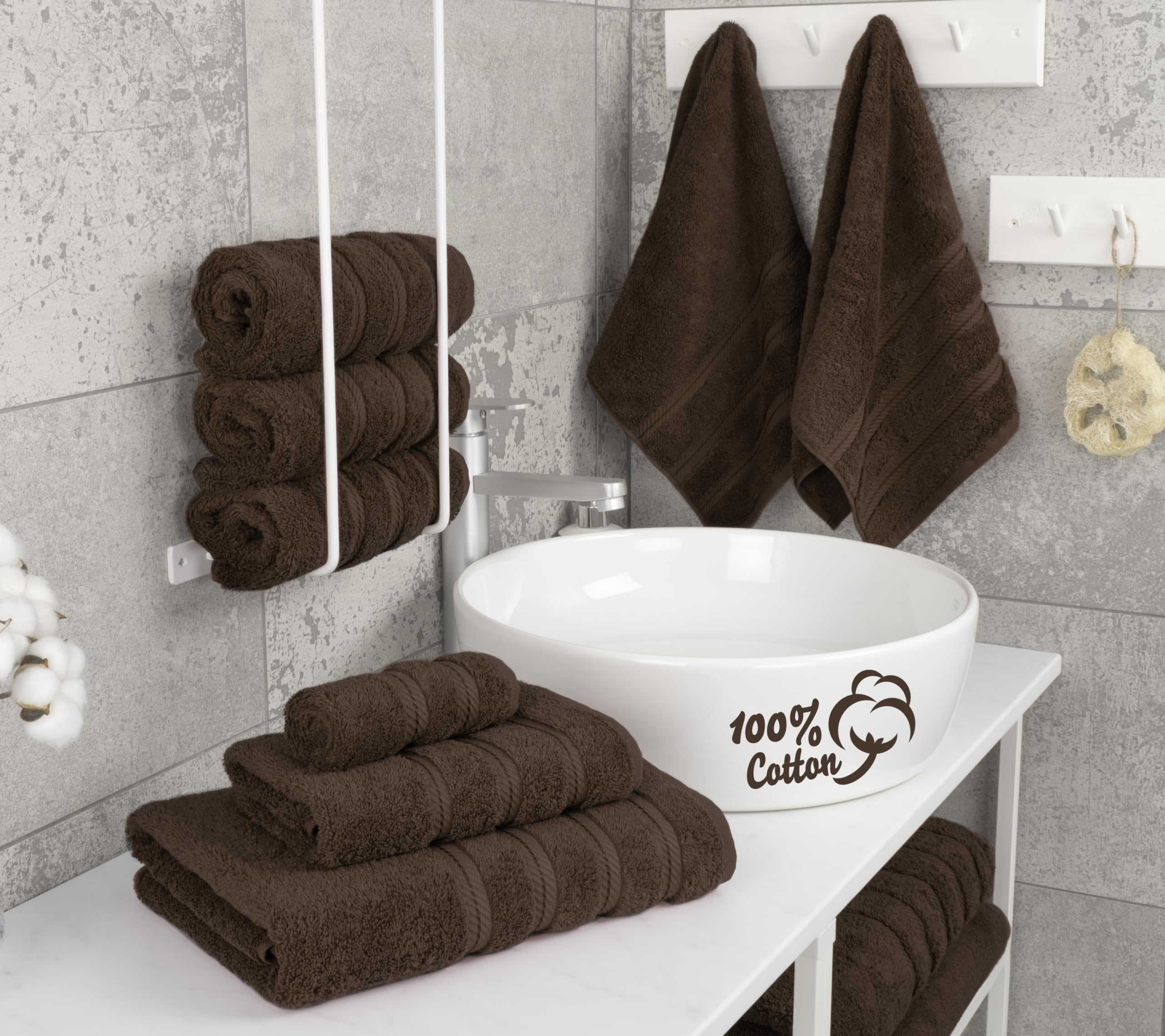 American Soft Linen Luxury 6-Piece Towel Set hand towels 16x28 quick drying