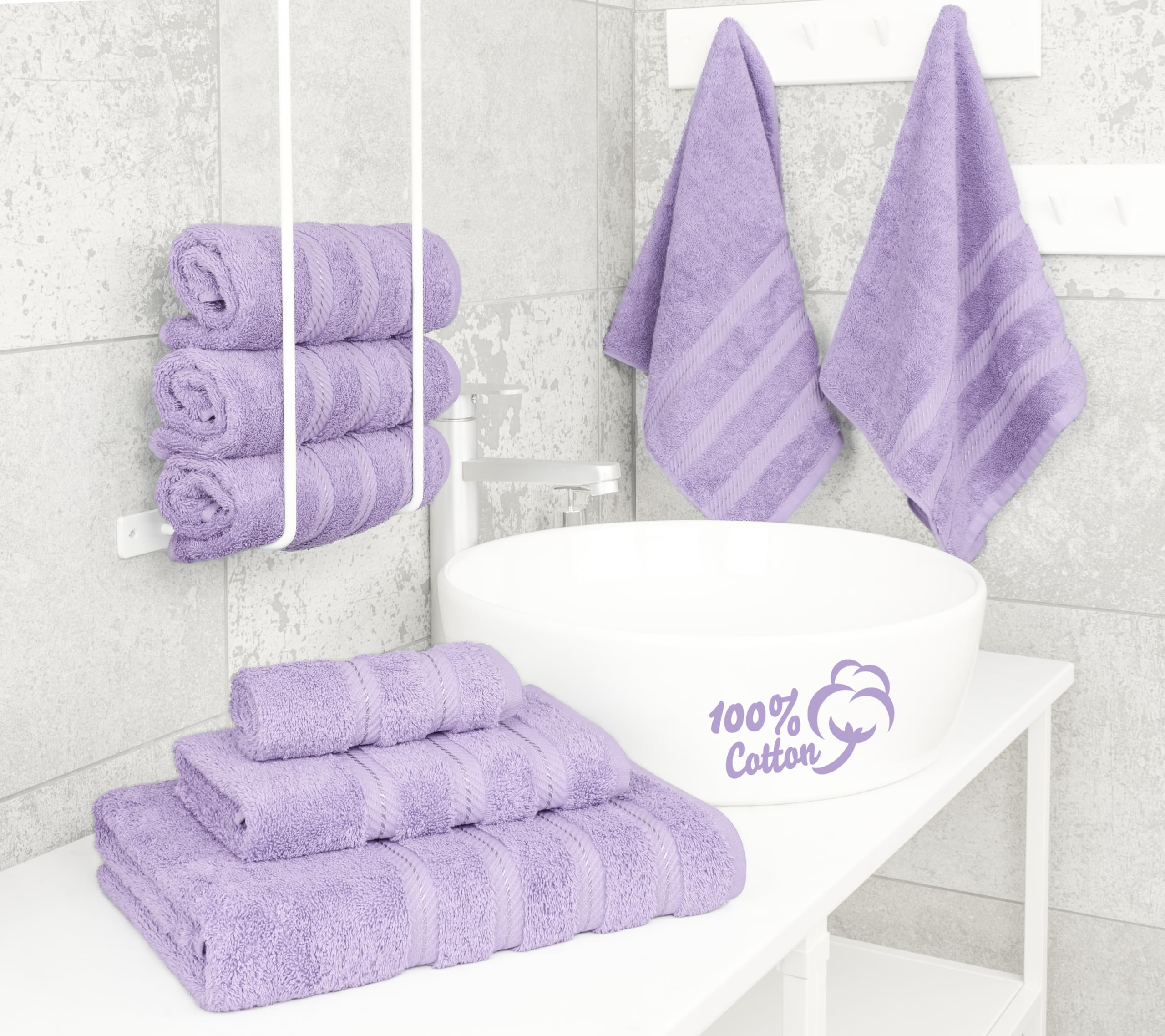 American Soft Linen Luxury 6-piece towel set hand towels 16x28, quick-dry