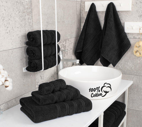 American Soft Linen hand towels 16x28 in for daily showers.