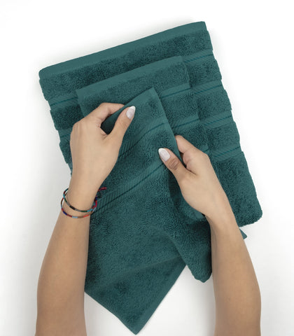 American Soft Linen teal 600 GSM tag indicates premium weight