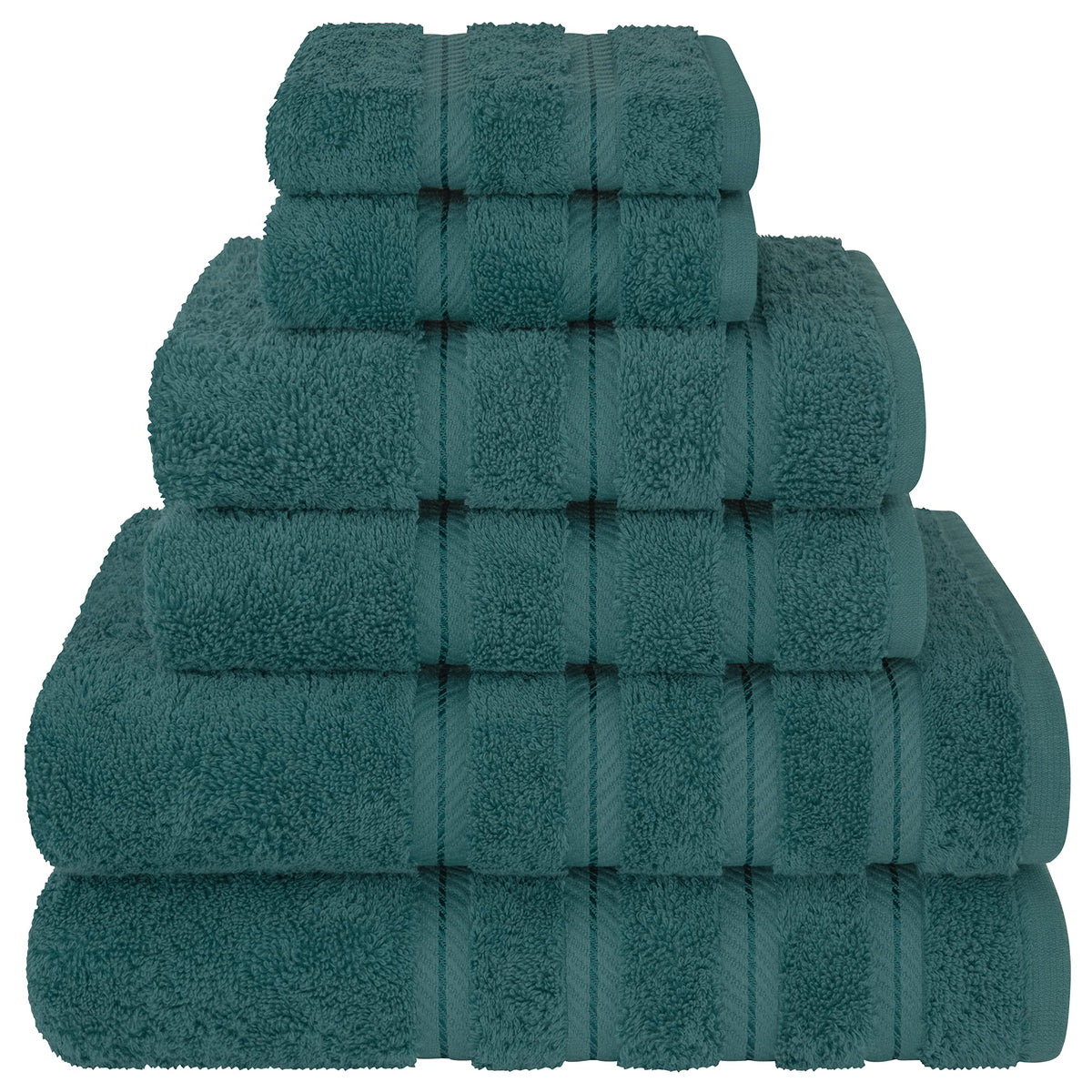 American Soft Linen teal bath towels show plush softness for daily use