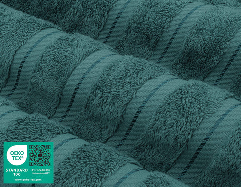 American Soft Linen teal washcloths for gentle facial cleansing