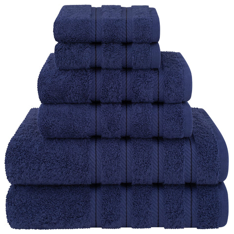 American Soft Linen luxury 6-piece towel set shows premium softness after shower.