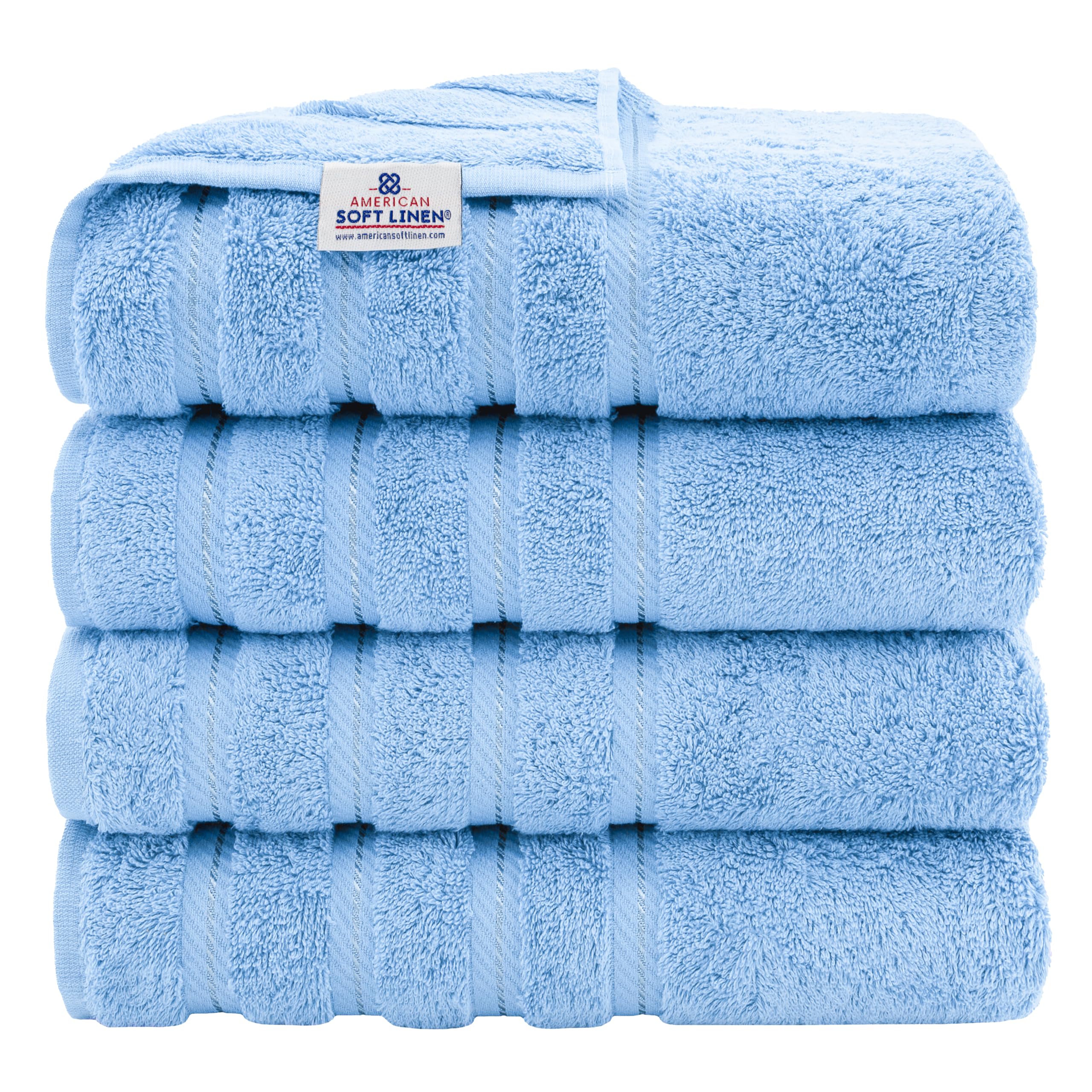 American Soft Linen luxury four-piece towel set, soft and absorbent for daily use.