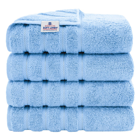 American Soft Linen luxury four-piece towel set, soft and absorbent for daily use.