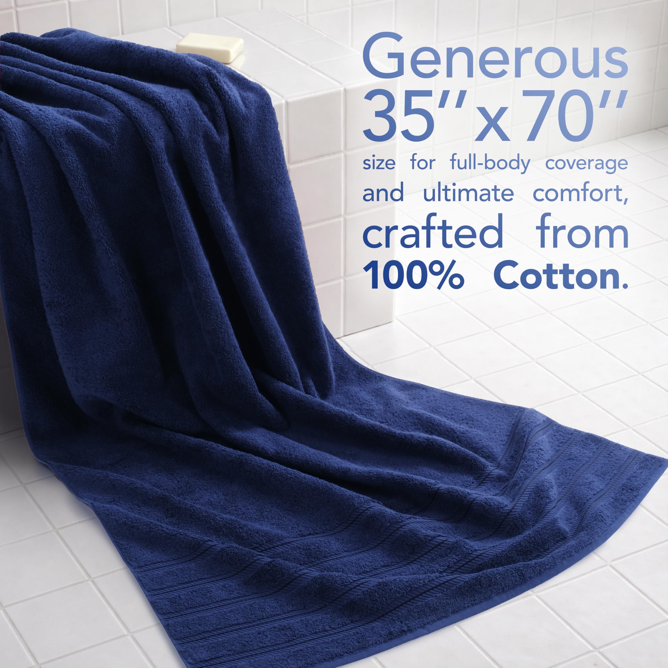 American Soft Linen oversized bath towel close-up shows dense 600 GSM cotton and absorbency.