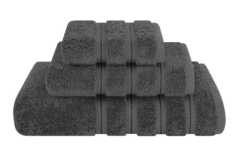American Soft Linen bath towel in dark gray with plush 600 GSM Turkish cotton, highly absorbent.
