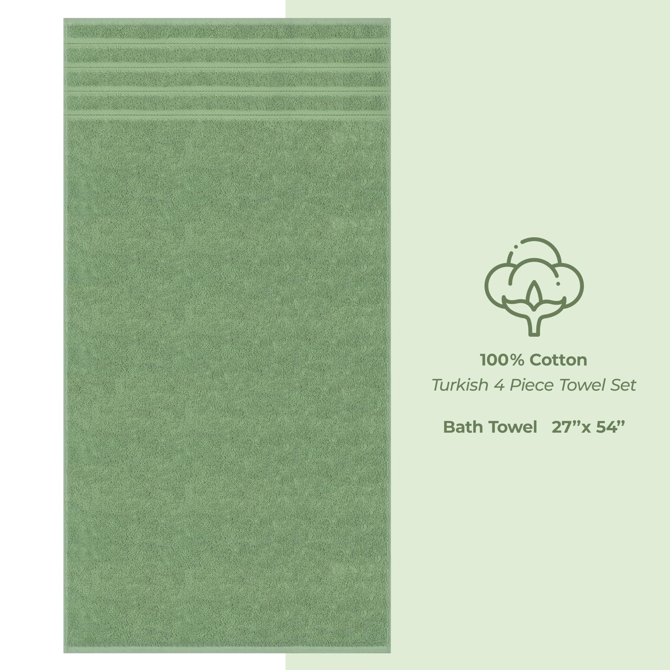 American Soft Linen Sage Green towels hanging in stylish bathroom setup