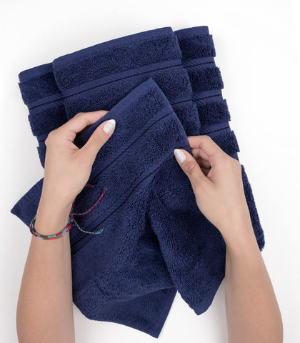 American Soft Linen towel set fabric close-up, dense and fluffy texture