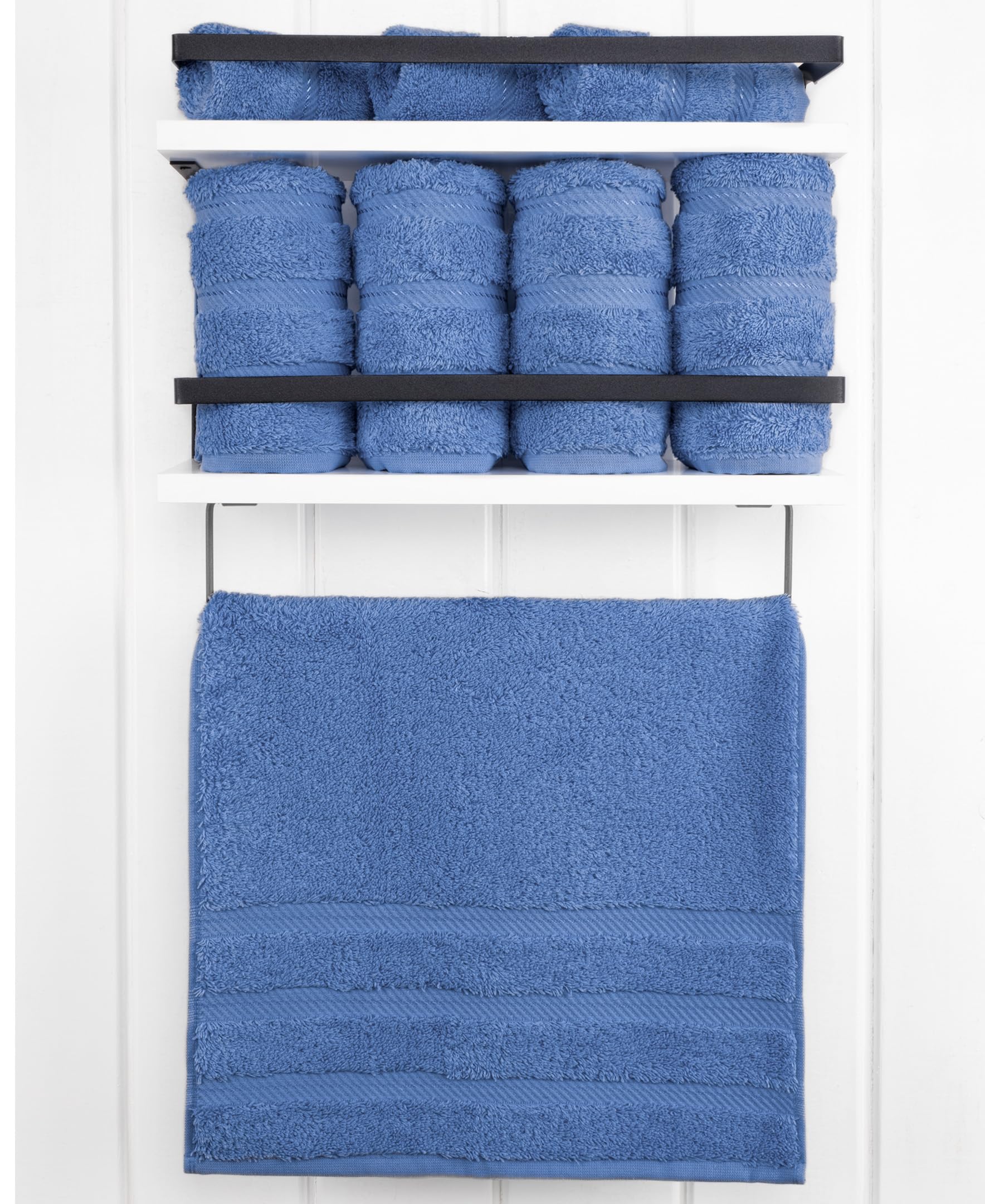 Turkish cotton 600gsm towels by American Soft Linen, soft and absorbent in electric blue