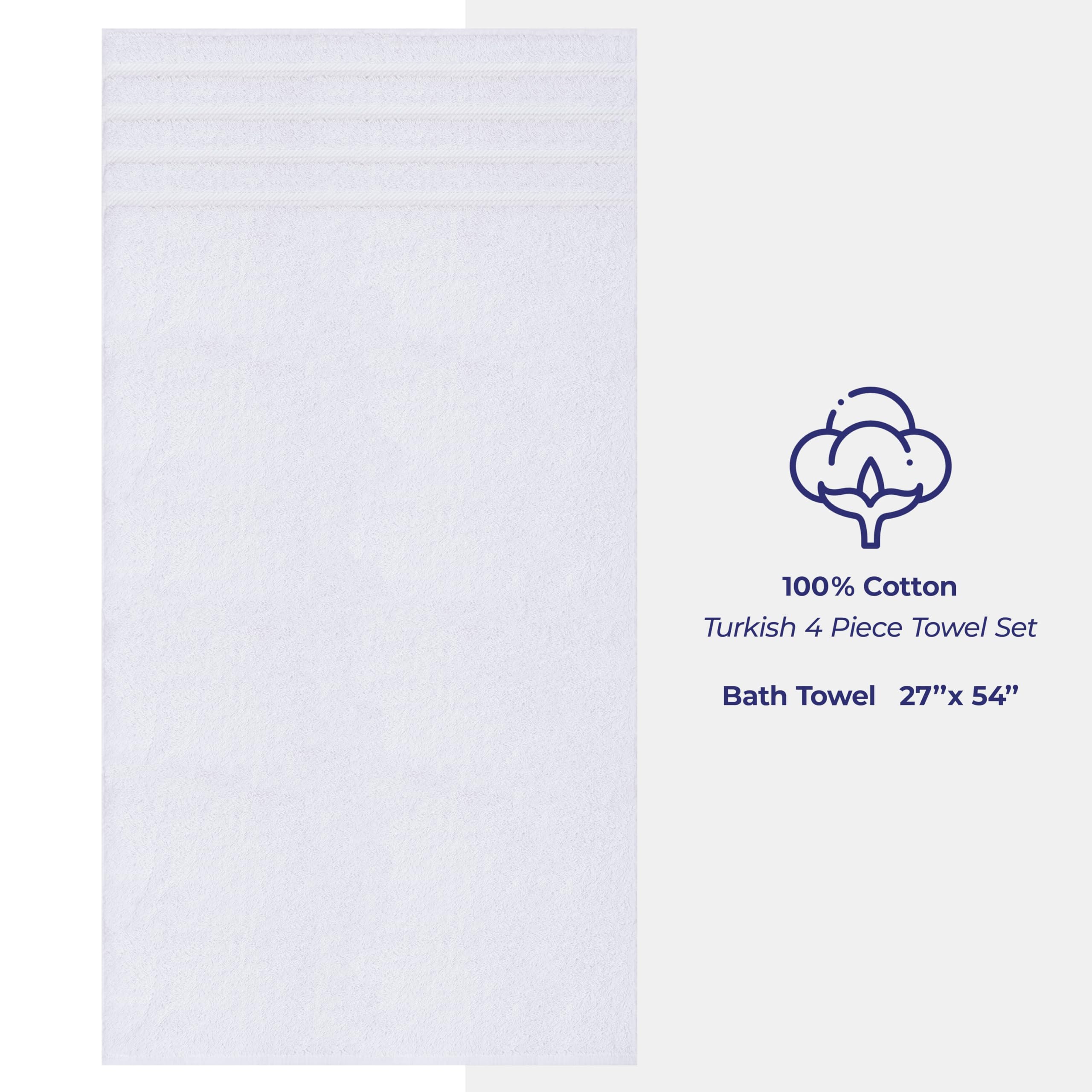 American Soft Linen white bath towels close-up texture and plush feel