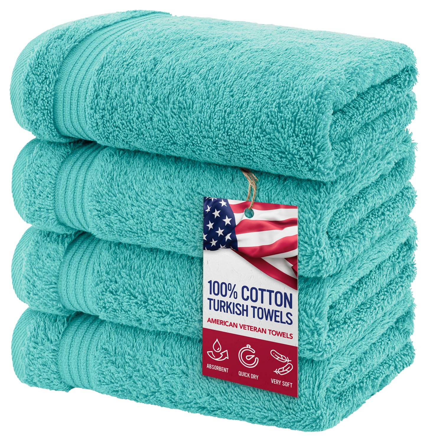 American Veteran Towel four-piece hand towel set 16x28 inches for everyday bathroom drying