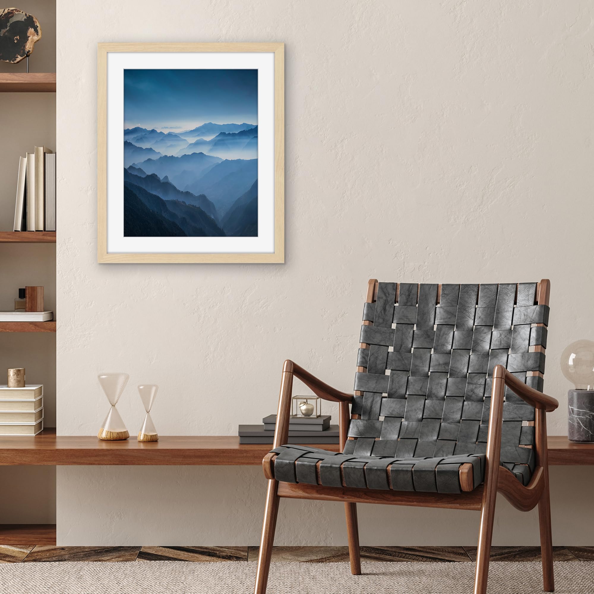 Americanflat frame features a 1.1-inch border for a stylish, gallery-ready look.