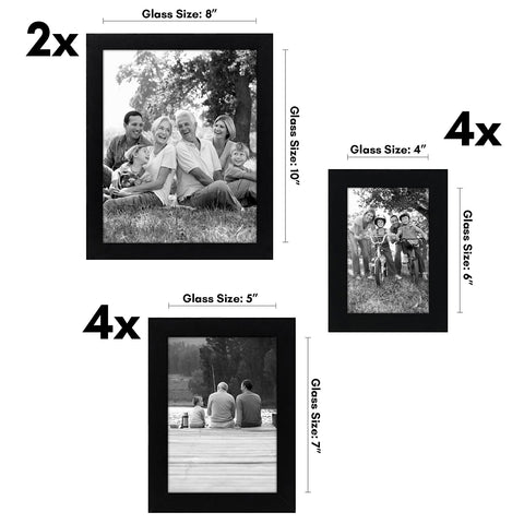 Americanflat black 5x7 frames close-up highlighting classic molding.