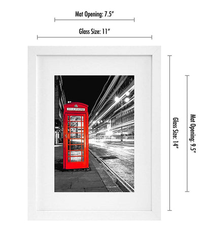Americanflat 11x14 frame with mat option showing an 8x10 display